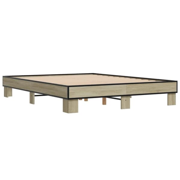 vidaXL Sengeramme sonoma eik 150x200 cm konstruert tre og metall