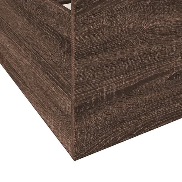 vidaXL Sengeramme med skuffer brun eik 135x190 cm konstruert tre
