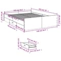Miniatyrbilde 10 av 11: vidaXL Sengeramme med skuffer brun eik 135x190 cm konstruert tre