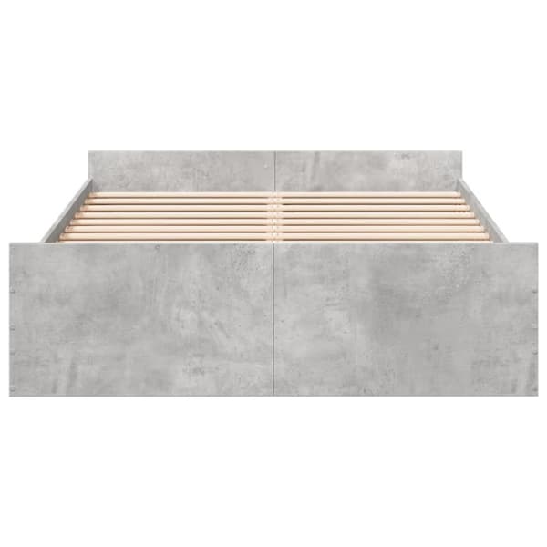 vidaXL Sengeramme med skuffer betonggrå 120x200 cm konstruert tre