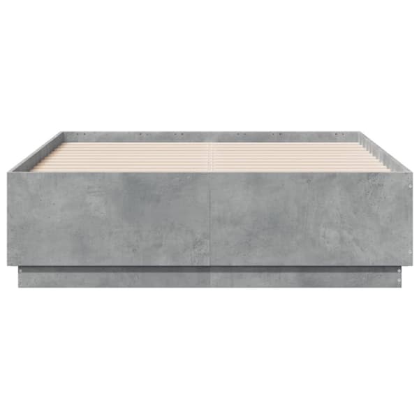 vidaXL sengestel 140x190 cm konstrueret træ betongrå