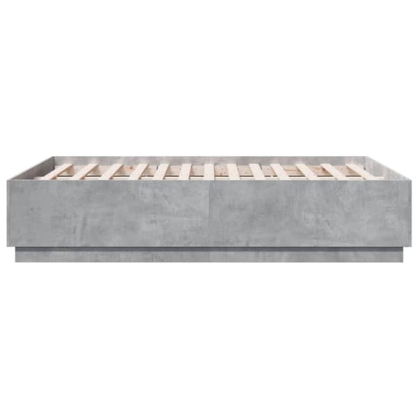 vidaXL sengestel 140x190 cm konstrueret træ betongrå