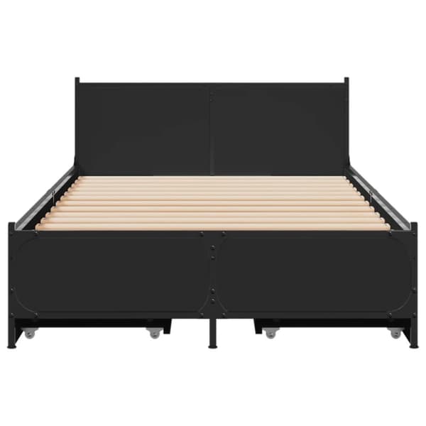 vidaXL Sängram med lådor svart 75x190 cm konstruerad trä