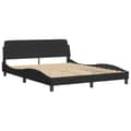 Miniatyrbillede 3 af 11: vidaXL seng med madras 160x200 cm velour sort
