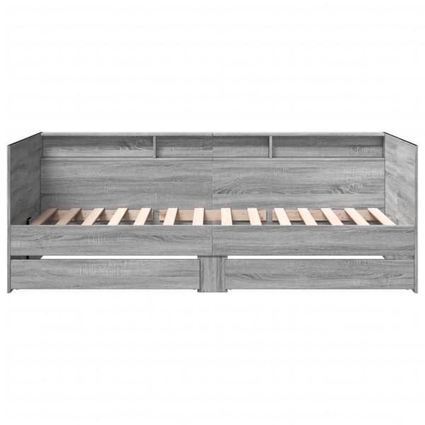 vidaXL daybed med skuffer 90x200 cm konstrueret træ grå sonoma-eg