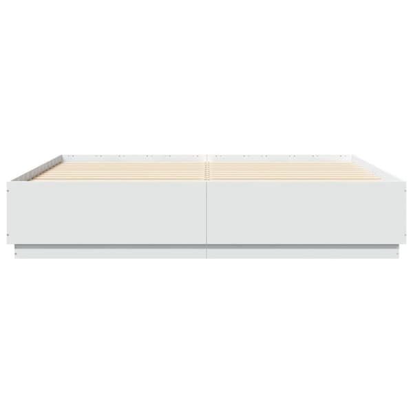 vidaXL sengestel 200x200 cm konstrueret træ hvid
