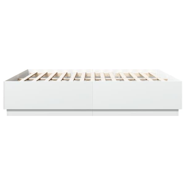 vidaXL sengestel 200x200 cm konstrueret træ hvid