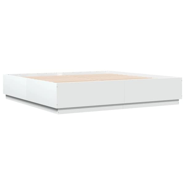 vidaXL sengestel 200x200 cm konstrueret træ hvid