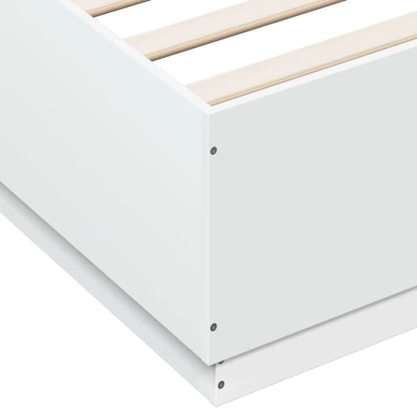 vidaXL sengestel 200x200 cm konstrueret træ hvid