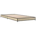 Pikkukuva 5 / 9: vidaXL Sängynrunko Sonoma-tammi 75x190 cm tekninen puu ja metalli