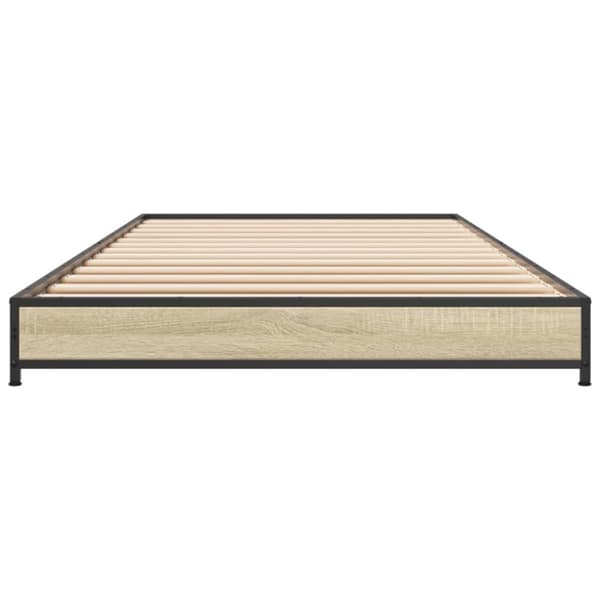 vidaXL Sengeramme sonoma eik 75x190 cm konstruert tre og metall