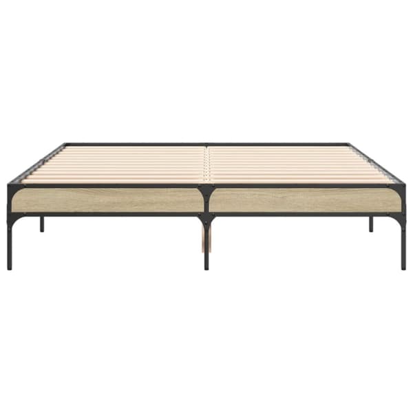 vidaXL Sengeramme sonoma eik 140x190 cm konstruert tre og metall