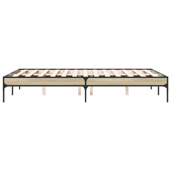 vidaXL Sengeramme sonoma eik 140x190 cm konstruert tre og metall