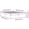 Miniatyrbilde 8 av 9: vidaXL Sengeramme sonoma eik 140x190 cm konstruert tre og metall