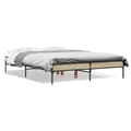 Miniatyrbilde 9 av 9: vidaXL Sengeramme sonoma eik 140x190 cm konstruert tre og metall