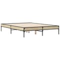 Miniatyrbilde 1 av 9: vidaXL Sengeramme sonoma eik 140x190 cm konstruert tre og metall