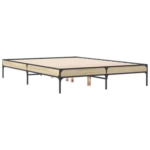 vidaXL Sengeramme sonoma eik 140x190 cm konstruert tre og metall