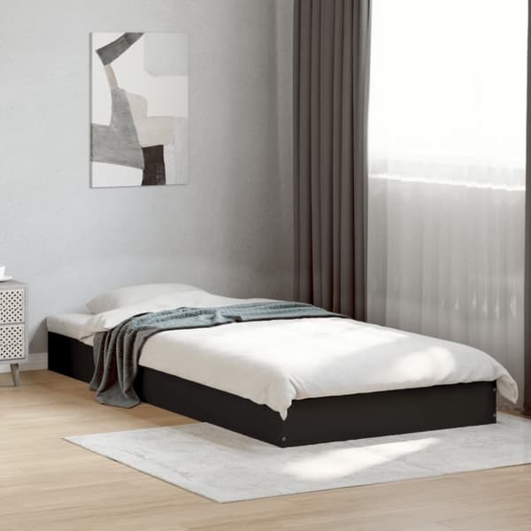 vidaXL Sengeramme svart 75x190 cm konstruert tre
