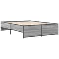 Miniatyrbilde 5 av 9: vidaXL Sengeramme grå sonoma 135x190 cm konstruert tre og metall