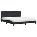 Miniatyrbillede 1 af 11: vidaXL seng med madras 180x200 cm velour sort
