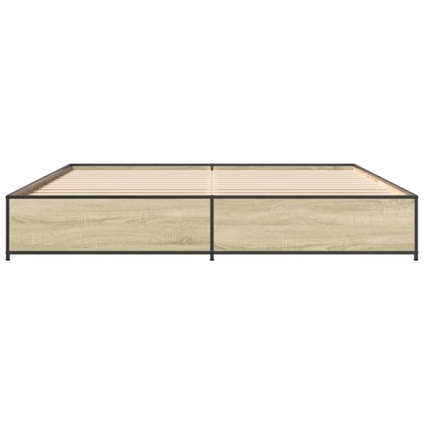 vidaXL Sengeramme sonoma eik 180x200 cm konstruert tre og metall