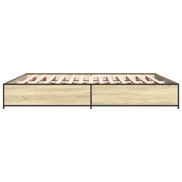 vidaXL Sengeramme sonoma eik 180x200 cm konstruert tre og metall