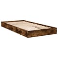 Miniatyrbilde 1 av 10: vidaXL Sengeramme uten madrass røkt eik 90x200 cm konstruert tre