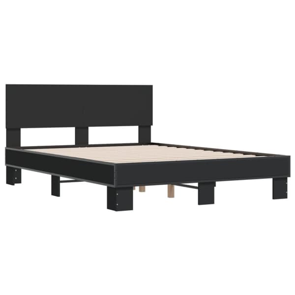 vidaXL sengestel 140x190 cm konstrueret træ og metal sort
