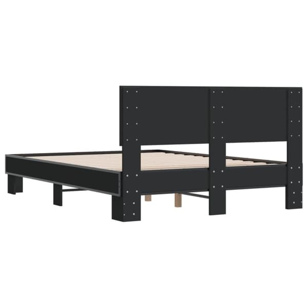 vidaXL Sengeramme svart 140x190 cm konstruert tre og metall