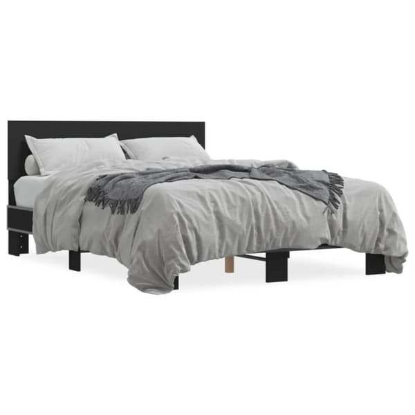 vidaXL Sengeramme svart 140x190 cm konstruert tre og metall