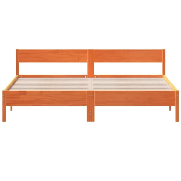 vidaXL Sengeramme uten madrass voksbrun 180x200 cm heltre furu