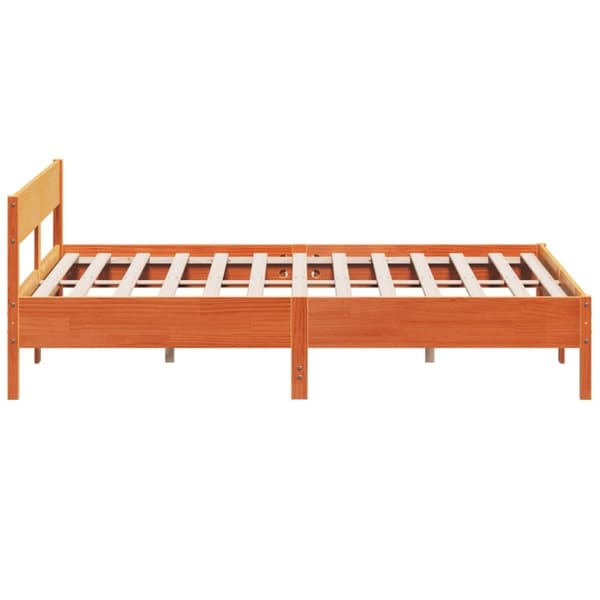 vidaXL Sengeramme uten madrass voksbrun 180x200 cm heltre furu