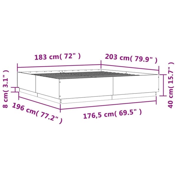 vidaXL sengestel 180x200 cm konstrueret træ sonoma-eg