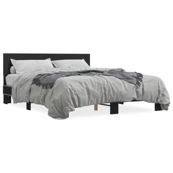 vidaXL Sengeramme svart 160x200 cm konstruert tre og metall
