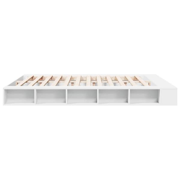 vidaXL sengestel 200x200 cm konstrueret træ hvid