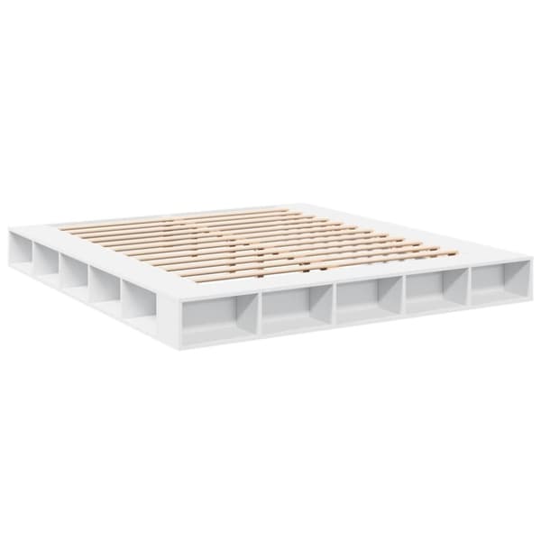 vidaXL Sengeramme hvit 200x200 cm konstruert tre