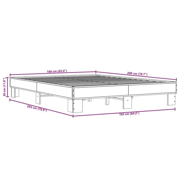 vidaXL Sengeramme svart 160x200 cm konstruert tre og metall