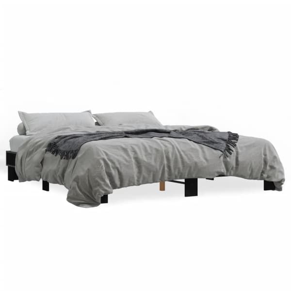 vidaXL Sengeramme svart 160x200 cm konstruert tre og metall