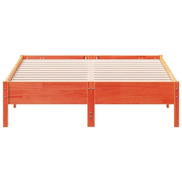 vidaXL sengeramme uden madras 135x190 cm massivt fyrretræ brun