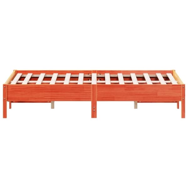 vidaXL sengeramme uden madras 135x190 cm massivt fyrretræ brun