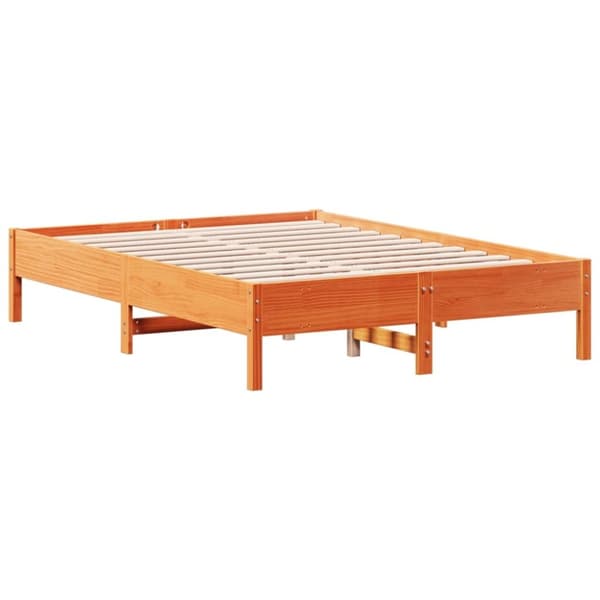 vidaXL sengeramme uden madras 135x190 cm massivt fyrretræ brun