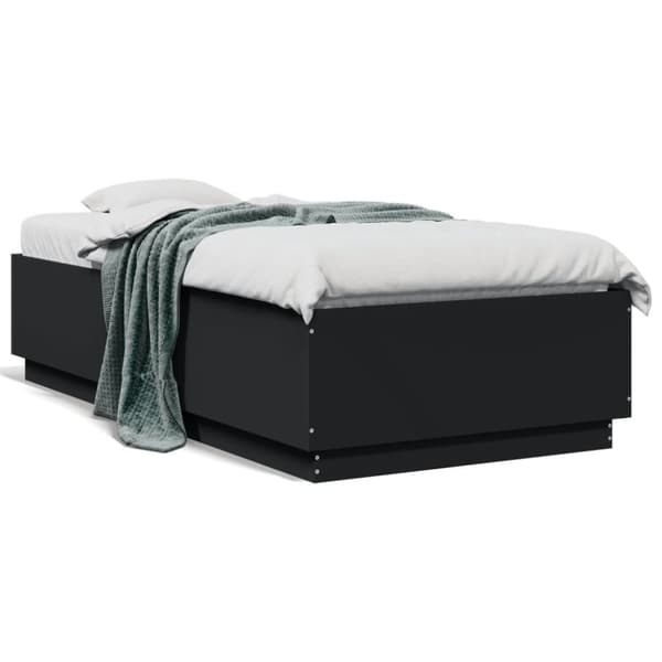 vidaXL Sängynrunko musta 90x190 cm tekninen puu