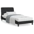 Miniatyrbillede 11 af 11: vidaXL seng med madras 80x200 cm velour sort