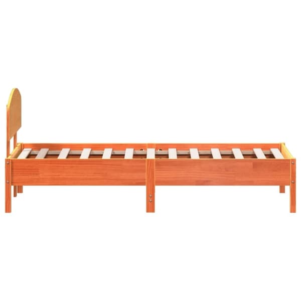 vidaXL sengeramme uden madras 75x190 cm massivt fyrretræ gyldenbrun