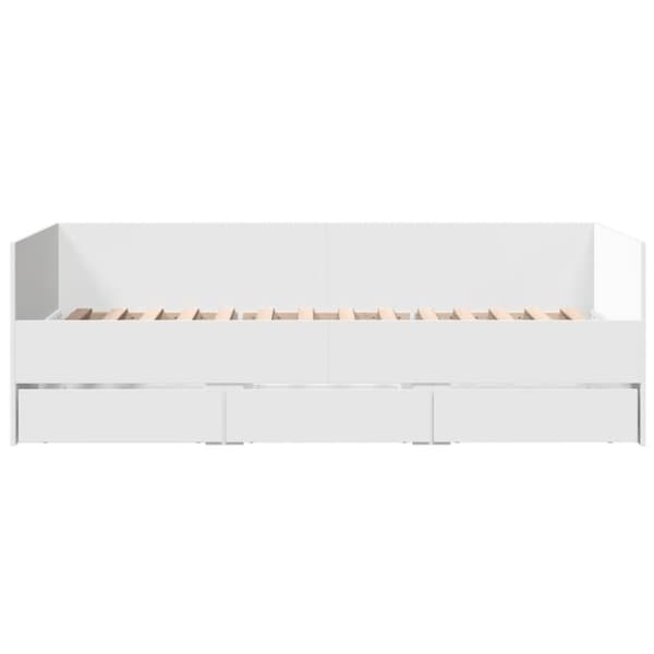 vidaXL Dagseng med skuffer uten Madrass Hvit 90x200 cm