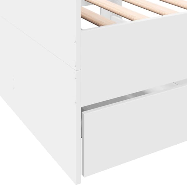 vidaXL Dagseng med skuffer uten Madrass Hvit 90x200 cm