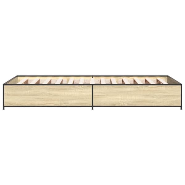 vidaXL sengeramme 100x200 cm konstrueret træ og metal sonoma-eg