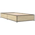 Miniatyrbillede 5 af 9: vidaXL sengeramme 100x200 cm konstrueret træ og metal sonoma-eg