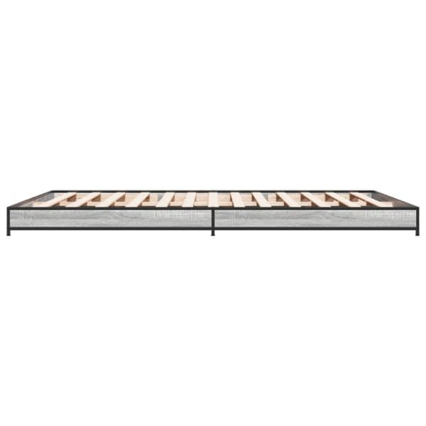 vidaXL Sengeramme grå sonoma 135x190 cm konstruert tre og metall