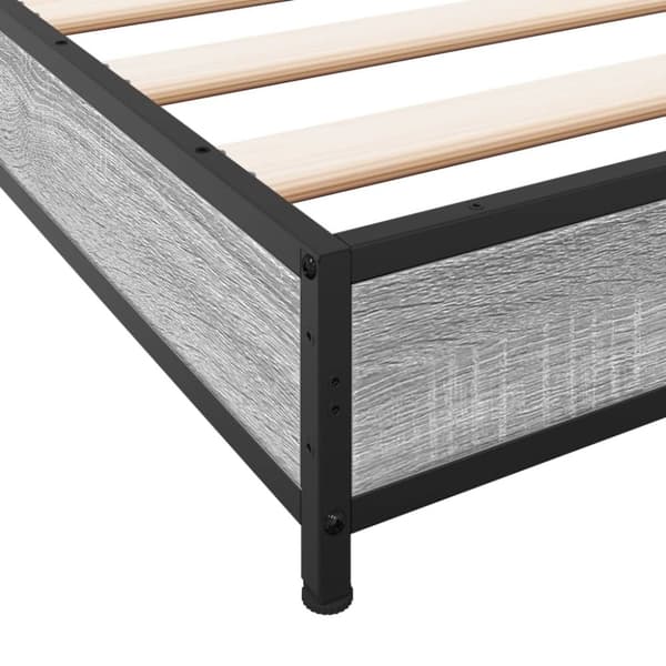 vidaXL Sengeramme grå sonoma 135x190 cm konstruert tre og metall